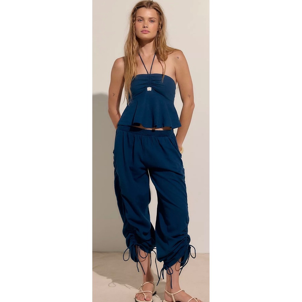 Free People Women Lunasol Cotton-Linen Pant Set S